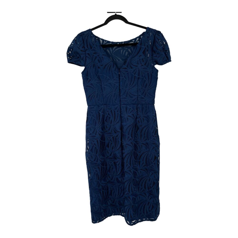 Kay Unger Dress  Zelda Lace mini blue size 10 - Picture 6 of 9